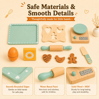 Thumbnail for BakeBuddy – Creativo ed educativo – Set da cucina in legno