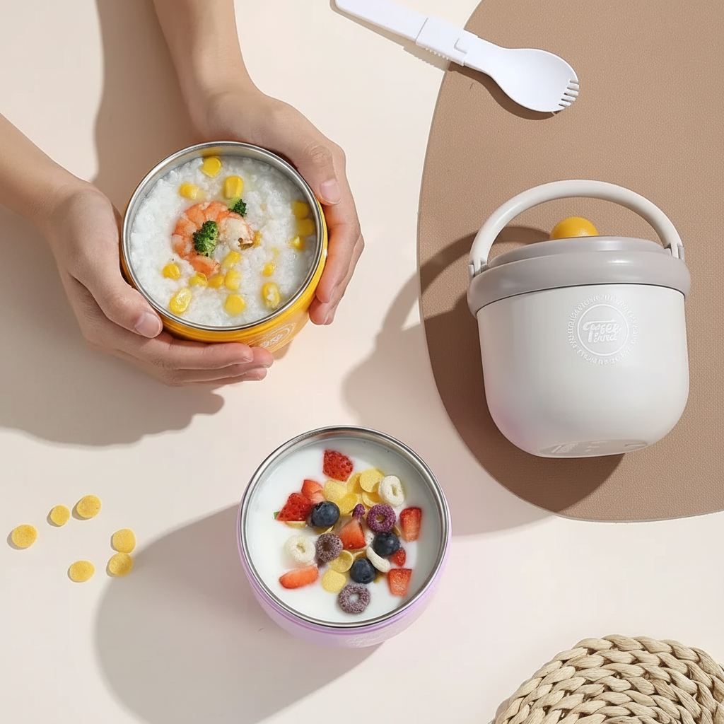 MealMate – Pratico e isolante – Ciotola da pranzo in acciaio inossidabile con cucchiaio