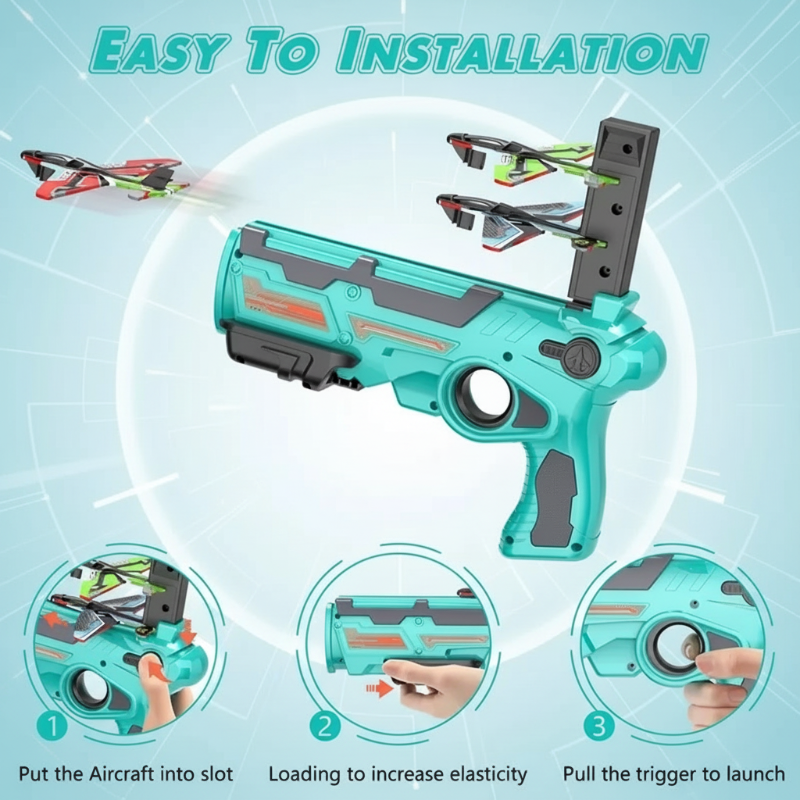FlyHero – Creativo e interattivo – Blaster a forma di aeroplano per bambini