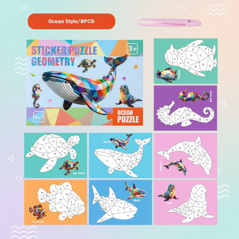 3D Sticker Puzzle – Creativo e istruttivo – Puzzle geometrico 3D