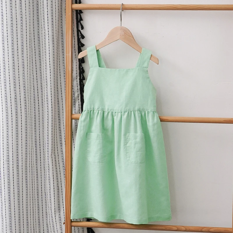BloomGrace – Carina e comoda – Abito da bambina con fiocco e spalline regolabili