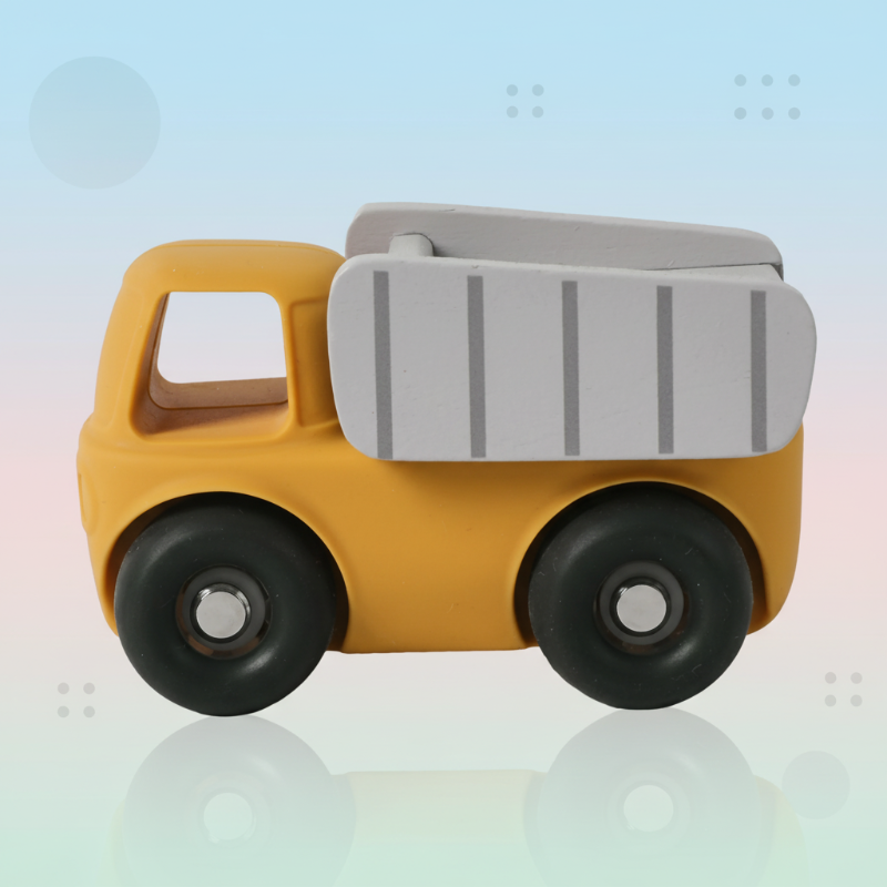 Montessori Silicone Toy Car – Sicuro e adatto alla masticazione – Giocattolo da masticare in silicone a forma di veicolo