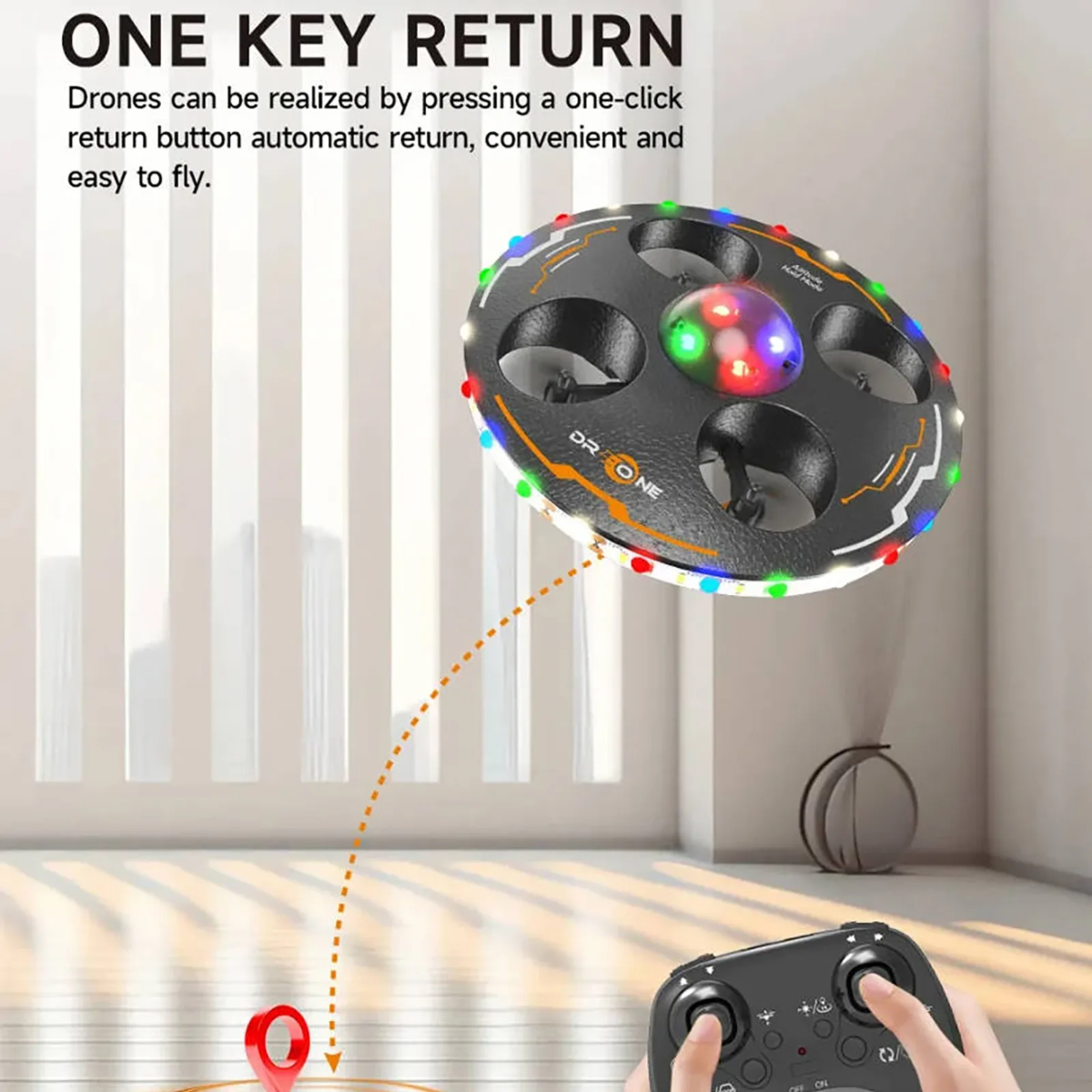 AeroQuest – LED & RC – Drone UFO fluttuante