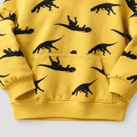 Thumbnail for DinoStyle – Caldo e traspirante – Felpa con cappuccio con stampa Triceratops