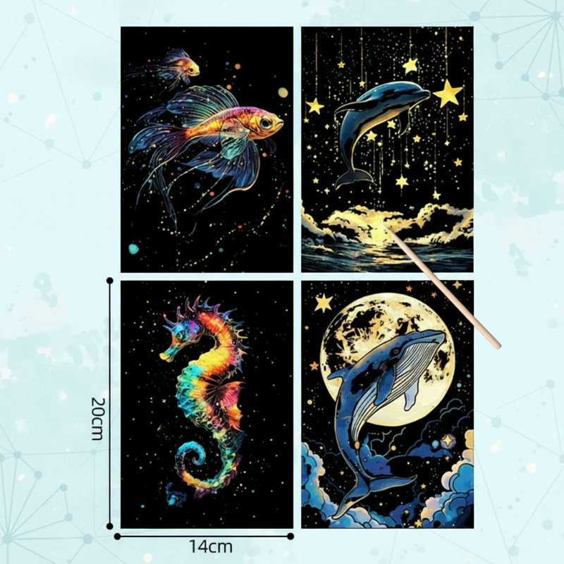 GlowArt – Glow-in-the-dark – Set di gratta e vinci