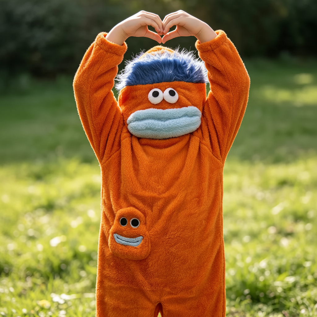 LittleMonster – Comodo e carino – Tutina per bambini con un divertente disegno di un mostro