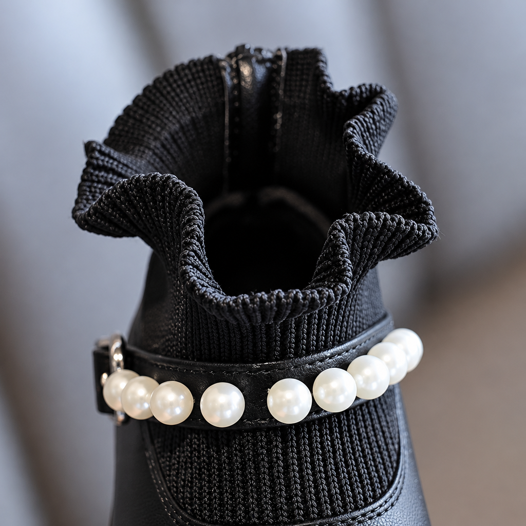PearlCharm – Eleganti e carini – Stivaletti da bambino con dettagli in perline