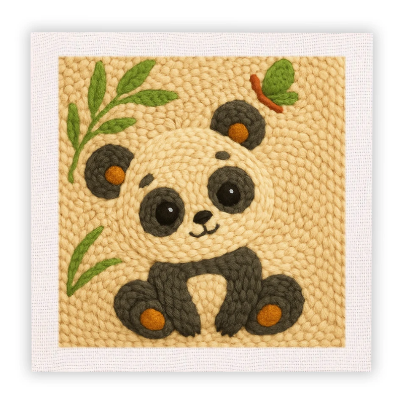 ThreadArt – Fatto a mano e colorato – Set da ricamo con animali