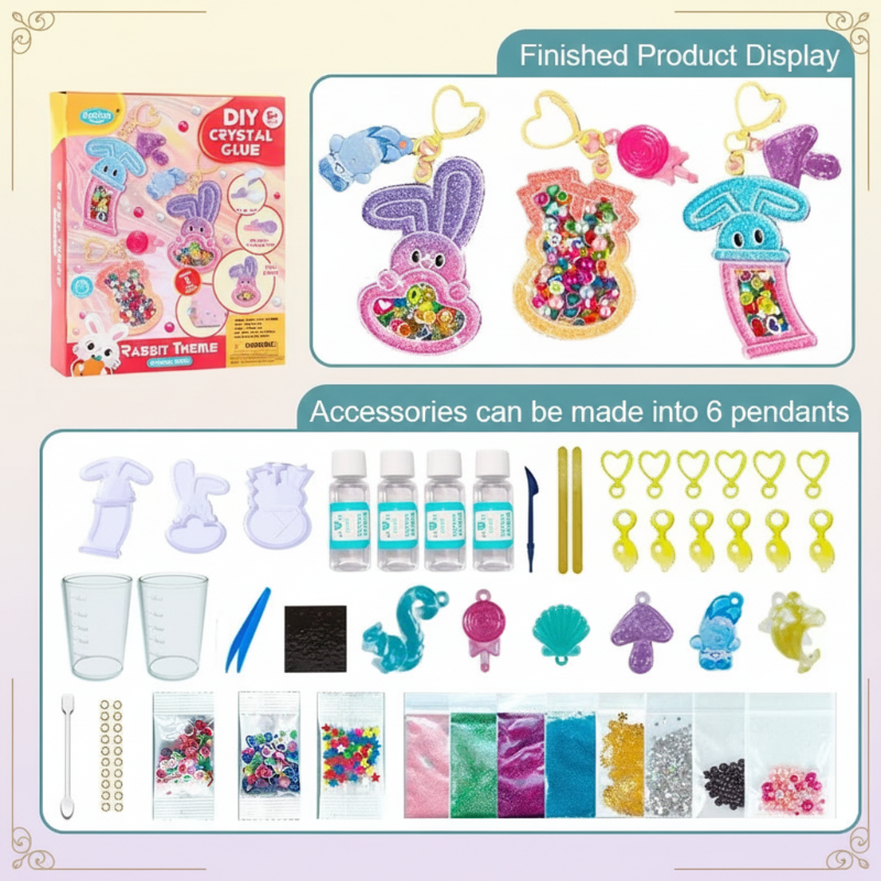 DIY Crystal Keychain Kit – Creativo e divertente – Kit fai da te per portachiavi