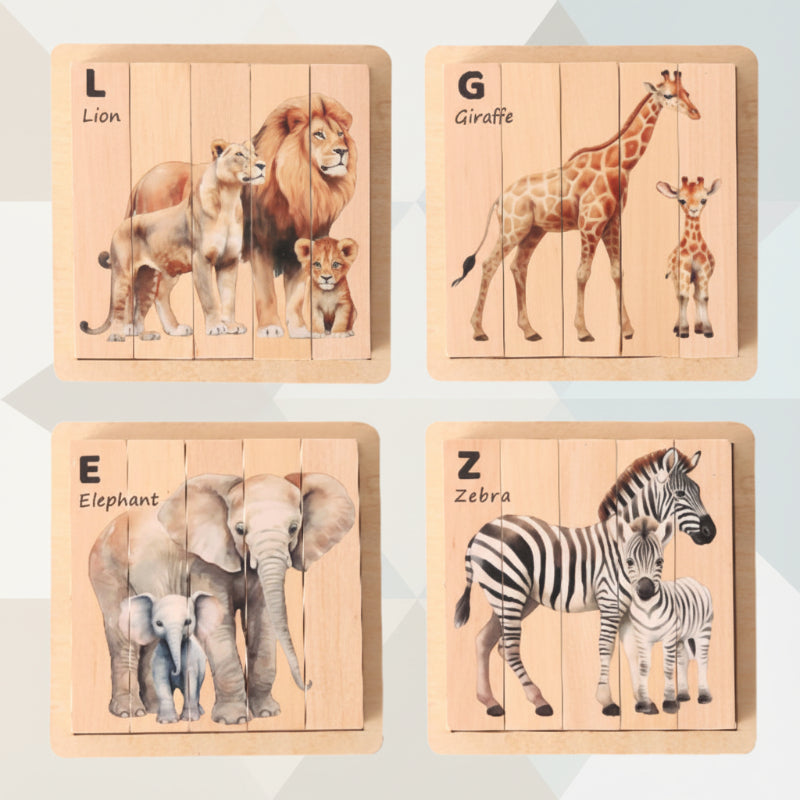 ZooStack – Legno e interattivo – Puzzle con blocchi di animali