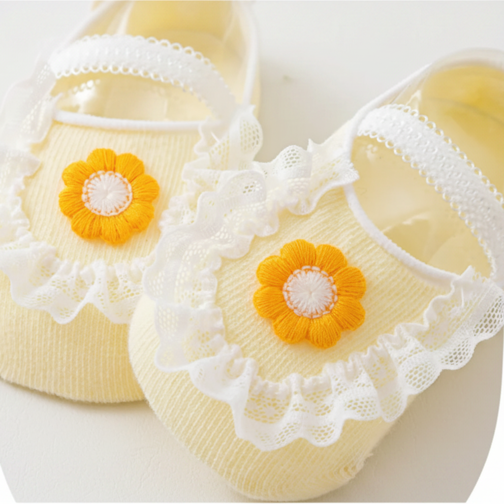 SweetFeet – Morbide e carine – Calzini per neonati con fiori e pizzo