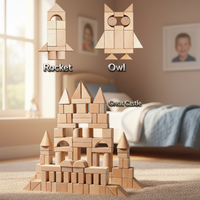 Thumbnail for BlockyFun – Creativo ed educativo – Set di blocchi da costruzione in legno da 100 pezzi