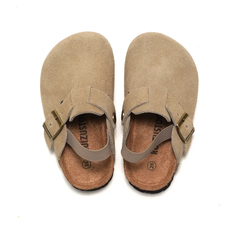 LittleWalk – Comodi e alla moda – Sandali zoccoli in pelle scamosciata