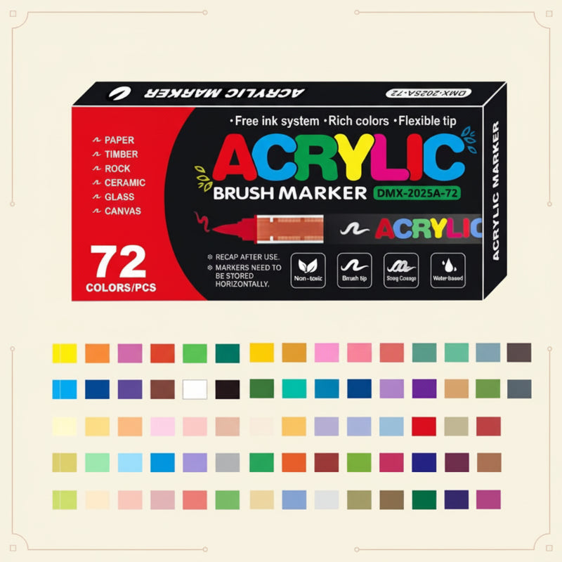 ColorCraft – Creativo e sostenibile – Pennarelli acrilici con punta a pennello