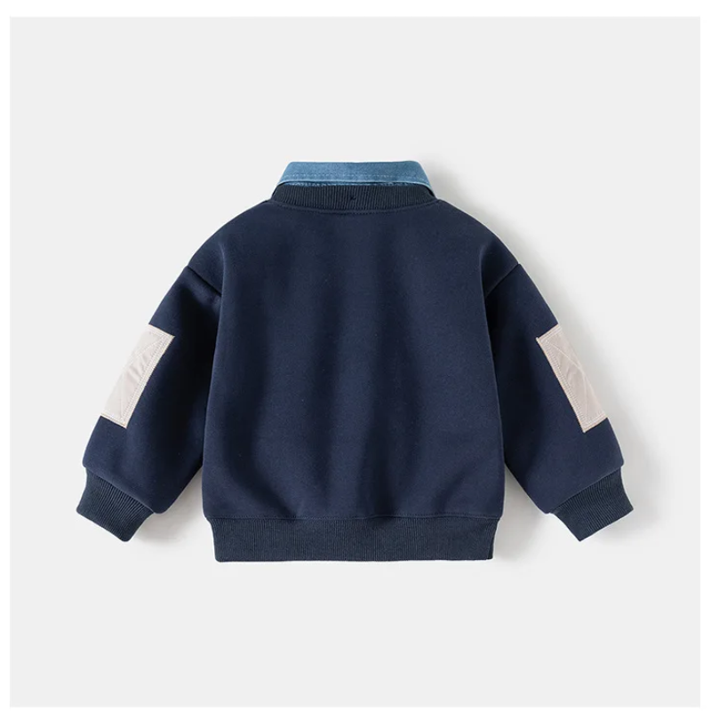 CoolJunior – Caldo ed elegante – Maglione da ragazzo con collo in denim