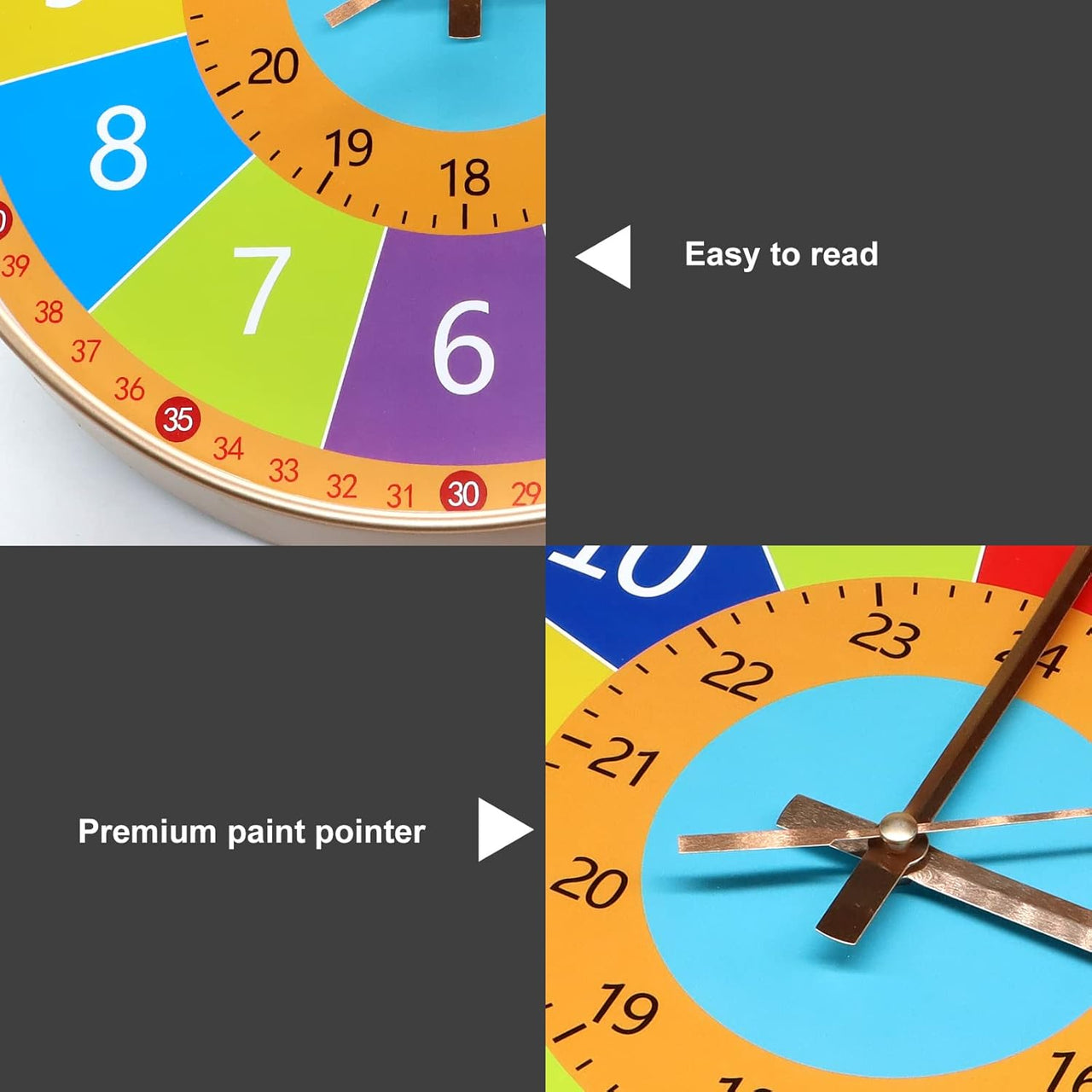 ChildrenTime – Indipendente e silenzioso - Orologio da parete educativo per bambini