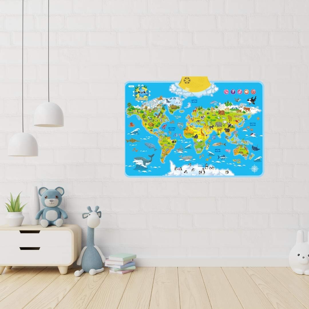 LittleExplorers – Imparare e giocare – Mappa mondiale degli animali