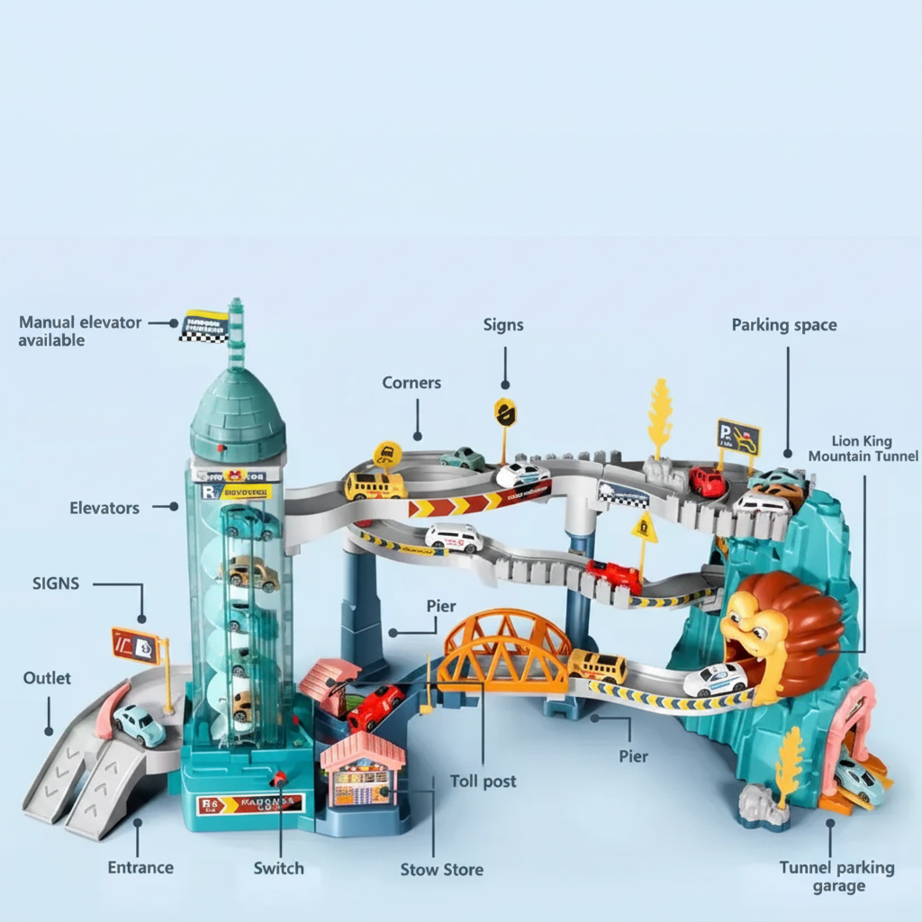 AutoWorld – Educativo e interattivo – Set da gioco “Parcheggio elettrico”