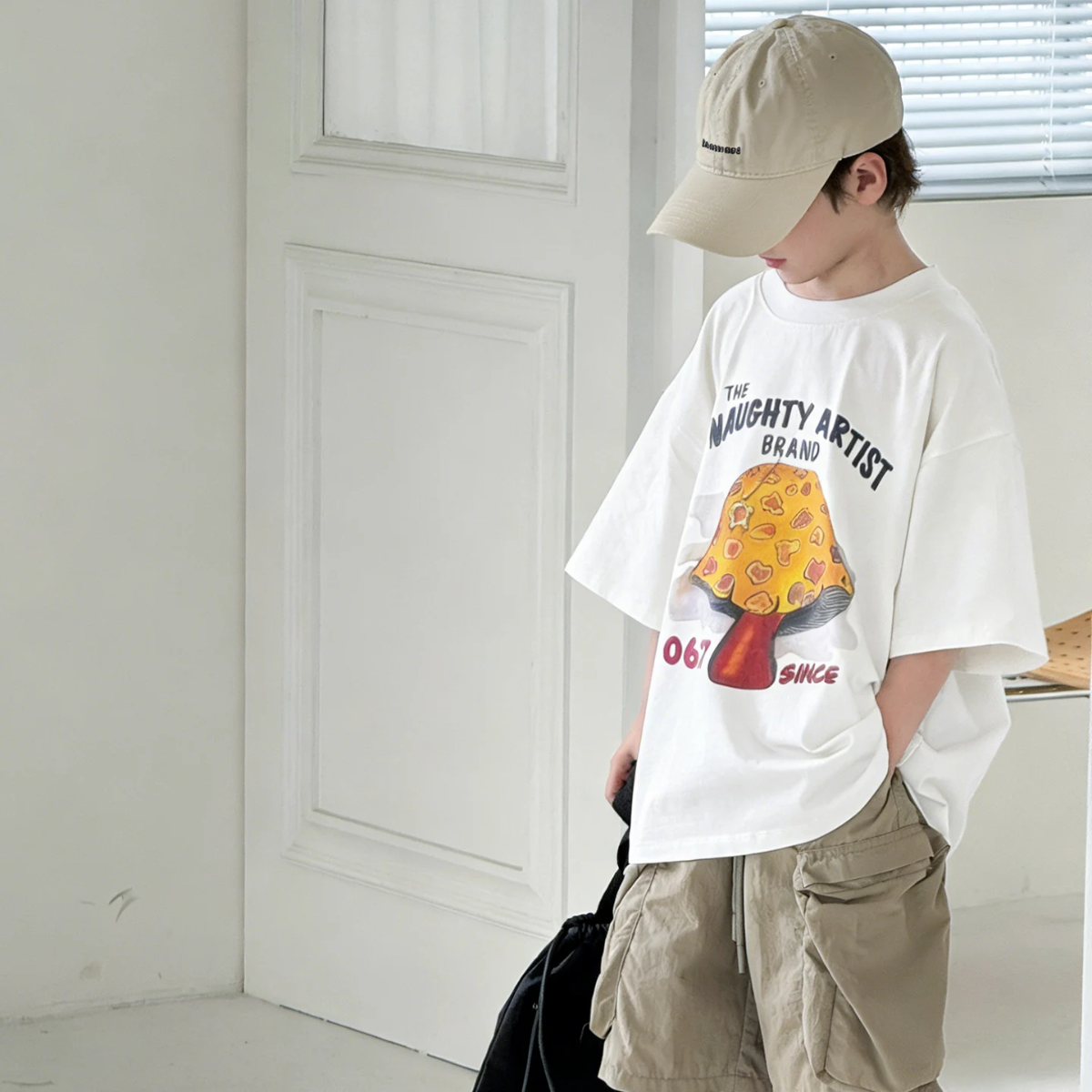 MushroomPlay – Casual & Streetwear – Maglietta oversize con stampa a funghi