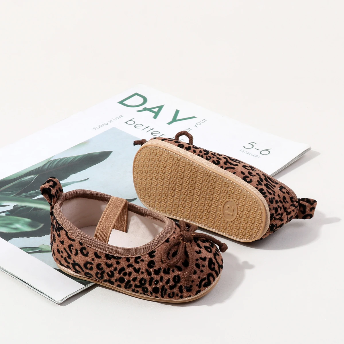 TinyStyle – Carine ed eleganti – Scarpine da neonato per bambine con stampa leopardata