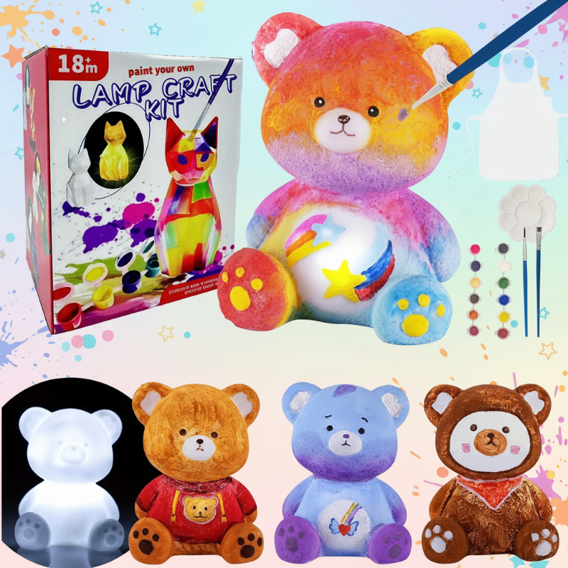 MiniCrafters – Creatività e apprendimento – Set di colori per dipingere animali su lampade fai da te