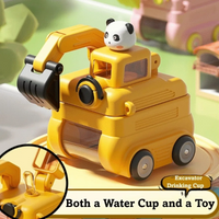 Thumbnail for TinyExcavators – Unica e funzionale – Bottiglia d'acqua a forma di escavatore con cannuccia