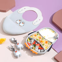 Thumbnail for MiniMeal – Sicuro e antiscivolo – Set di piatti in silicone per bambini con posate