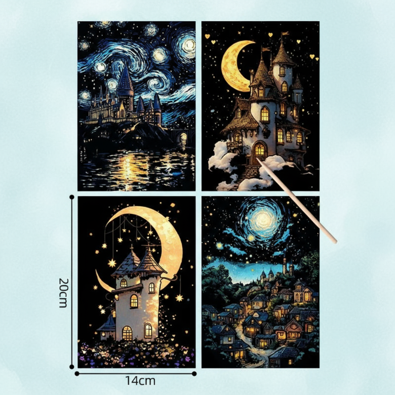 GlowArt – Glow-in-the-dark – Set di gratta e vinci