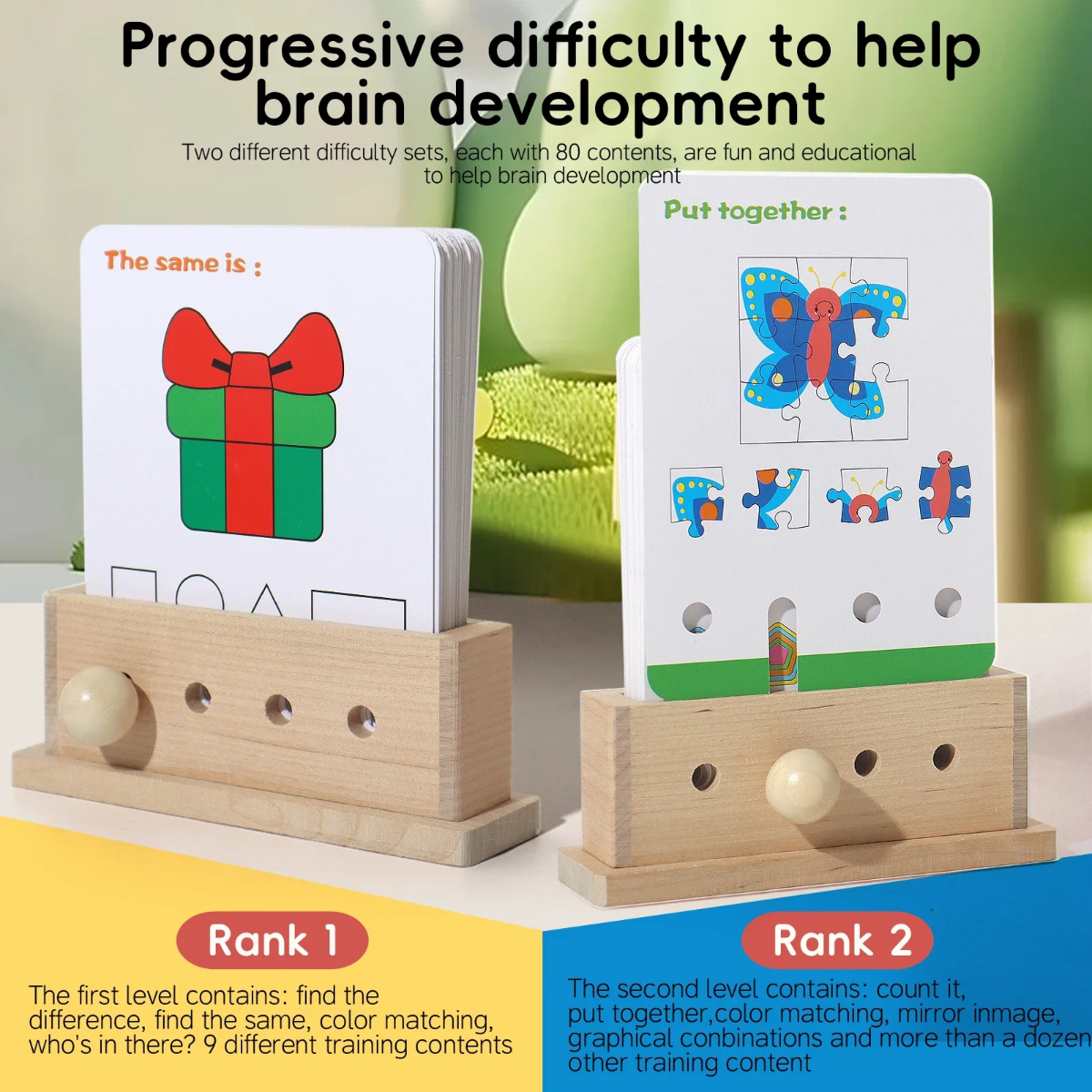 BrainyKids – Logico e divertente – Gioco di carte educativo in legno