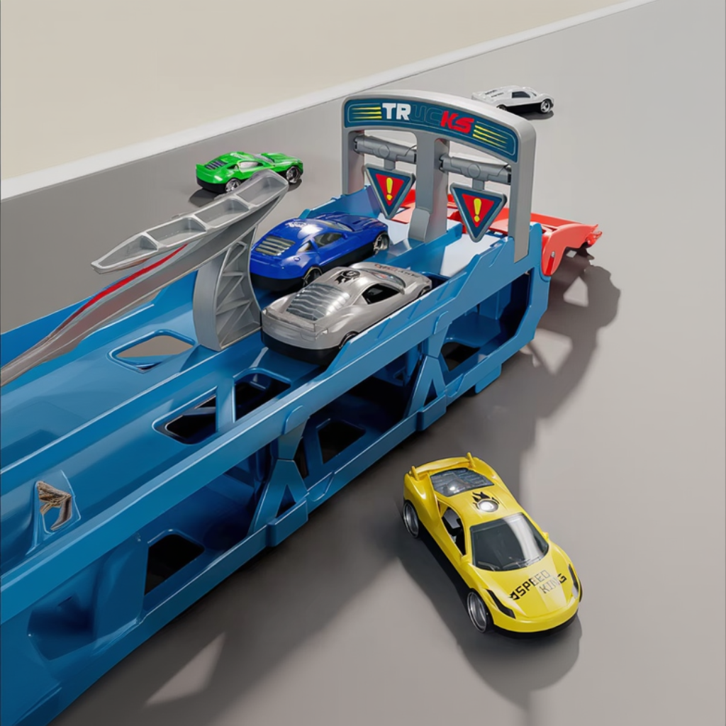 CarHauler – Divertente e avventuroso – Set di gioco con auto da corsa e rimorchio per auto