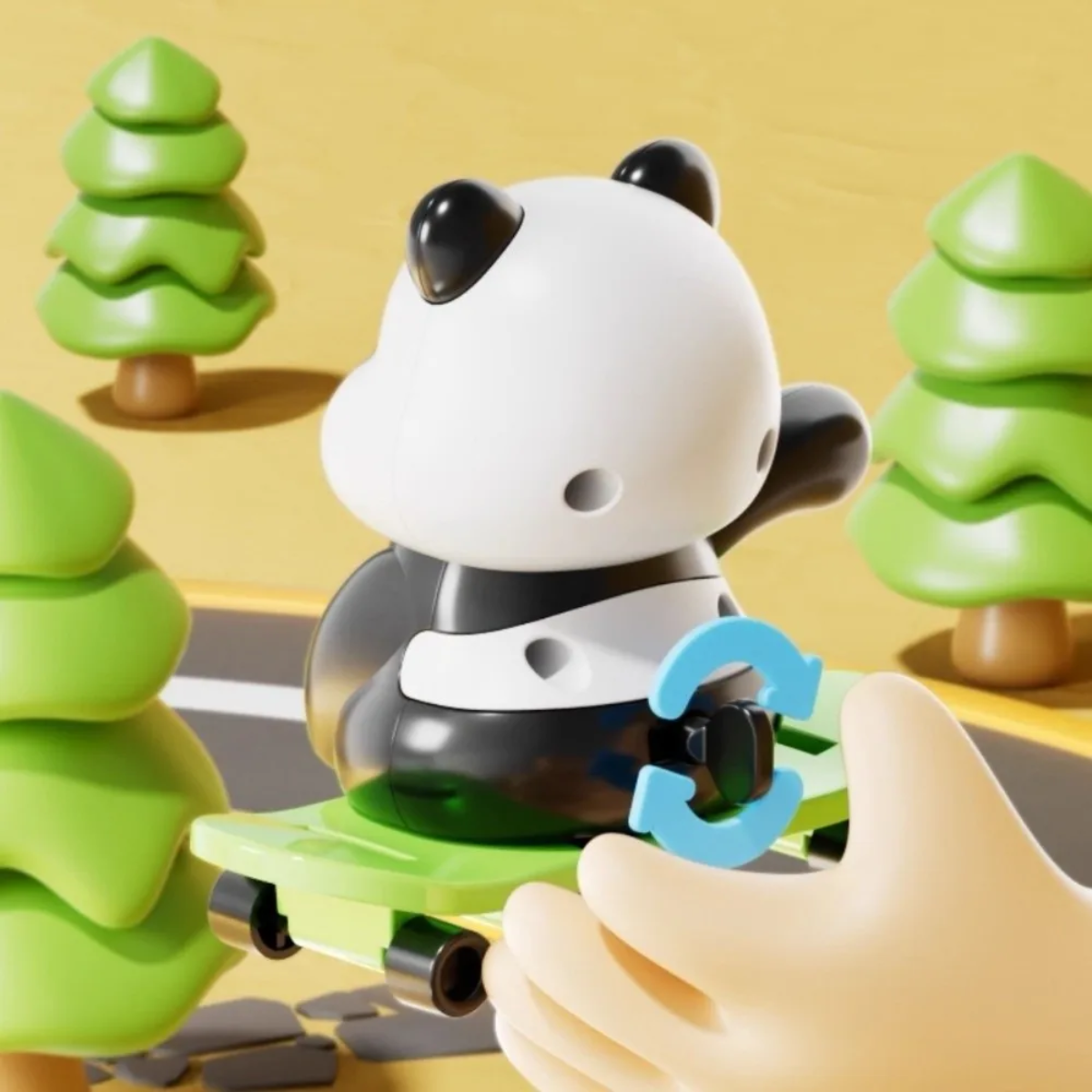 PandaPlay – Divertente  e dinamico – Giocattolo a molla a forma di panda