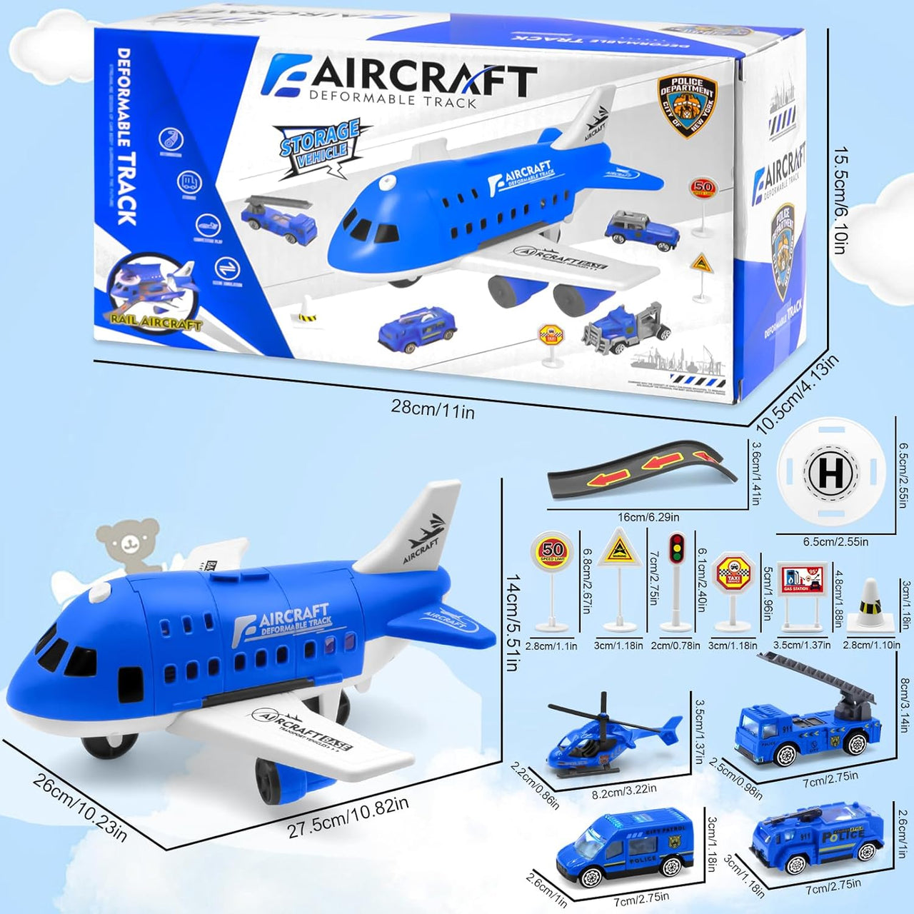 MiniAirBase – Interattivo ed educativo – Set da gioco aeroporto con veicoli
