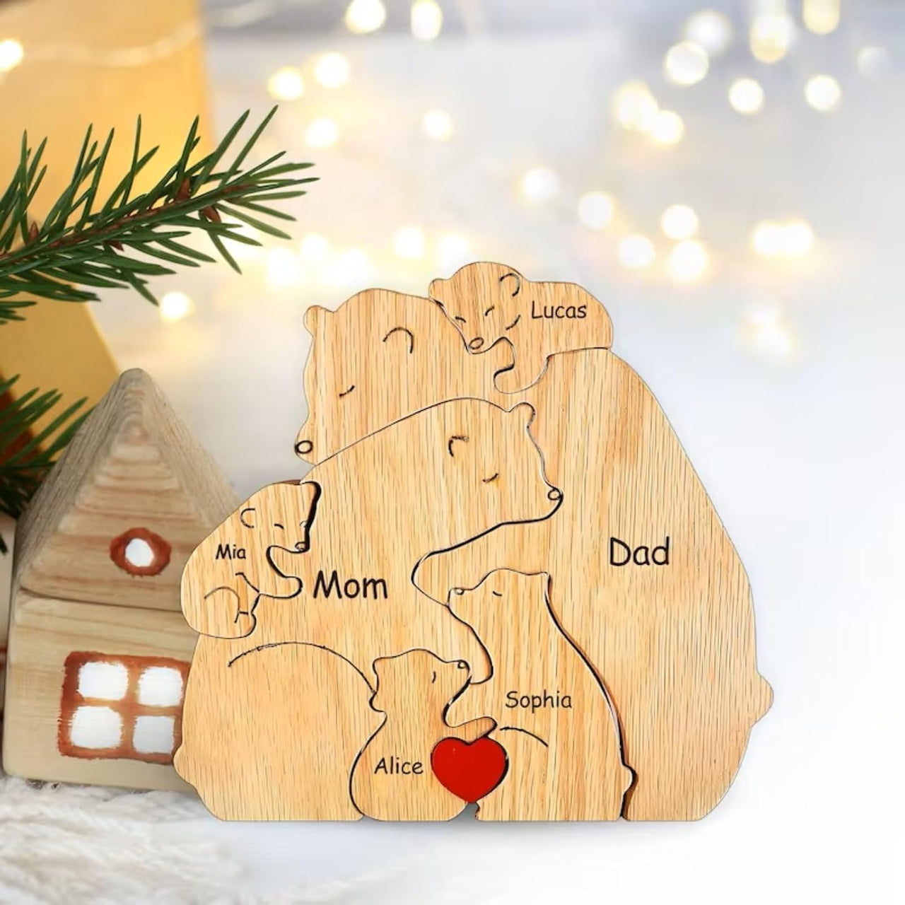 Family Puzzle™ – Regalo personalizzato per la Festa della Mamma con una famiglia di orsacchiotti