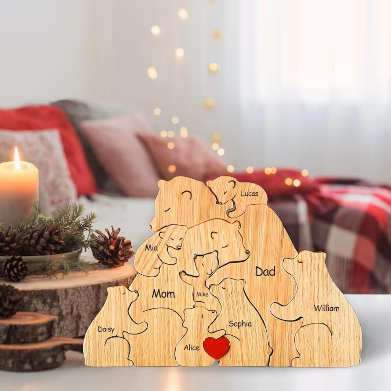 Family Puzzle™ – Regalo personalizzato per la Festa della Mamma con una famiglia di orsacchiotti
