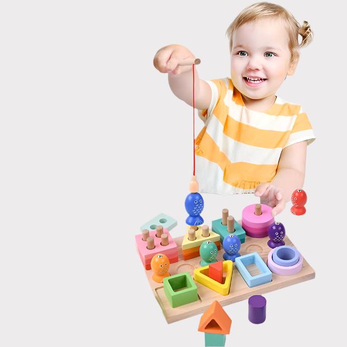 Pesca colorata - Creativo ed educativo - Gioco di pesca in legno