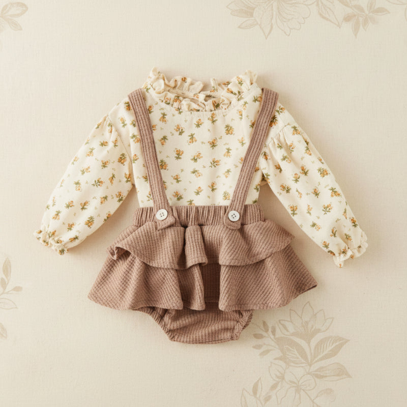 SweetPea – Completo per neonata con volant e stampa floreale