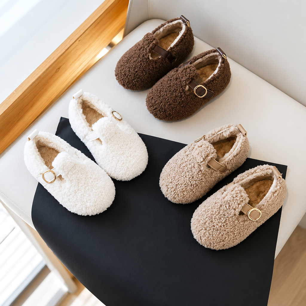WarmSteps – Comodi e accoglienti – Scarpette invernali in peluche per bambini