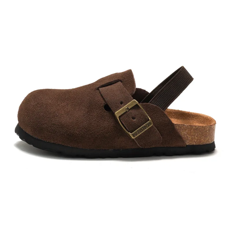 LittleWalk – Comodi e alla moda – Sandali zoccoli in pelle scamosciata