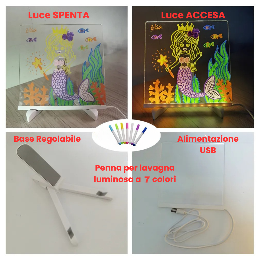 Tavola da disegno multifunzione luminosa per bambini 3D, senza penna ad Tavola da disegno multifunzione luminosa per bambini 3D, senza penna ad