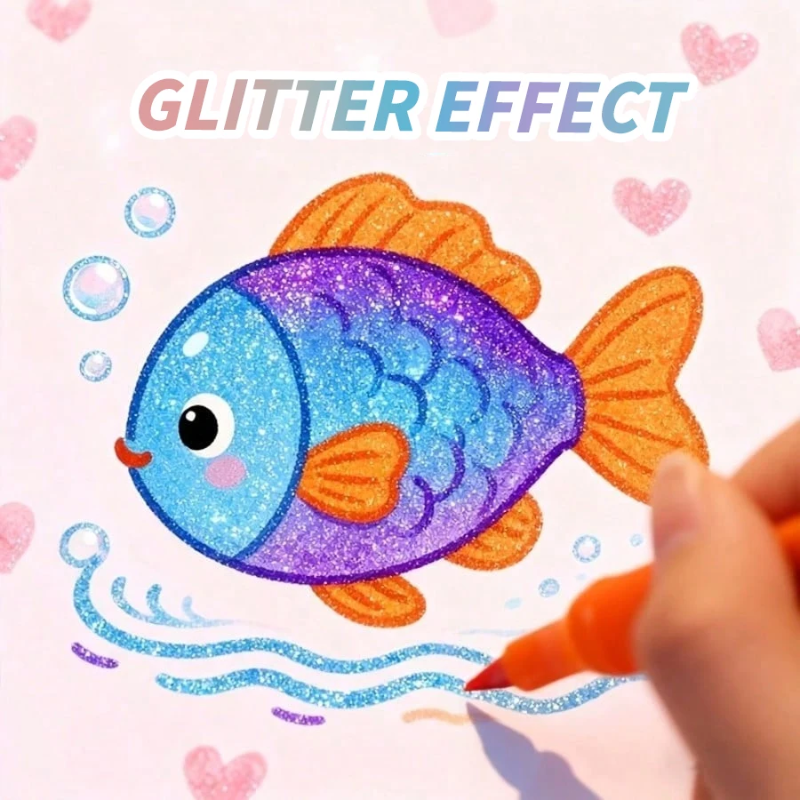 ArtShine – Colorato e brillante – Set di pennarelli glitterati e luminescenti a doppia punta