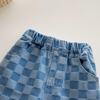 Thumbnail for DenimCheck – Comodi e alla moda – Pantaloni per bambini con motivo a quadretti