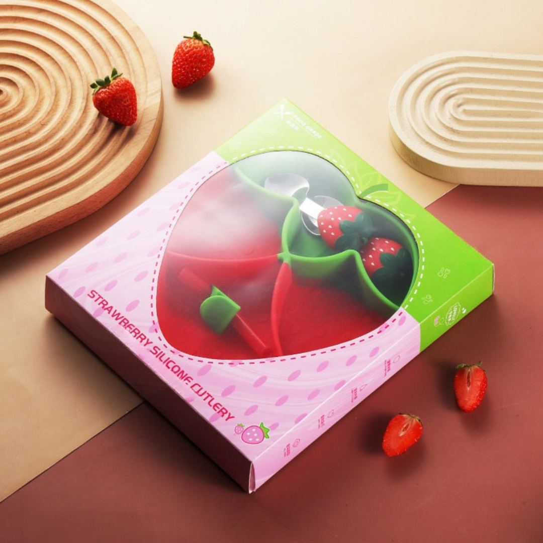 MiniMeal – Sicuro e antiscivolo – Set di piatti in silicone per bambini con posate