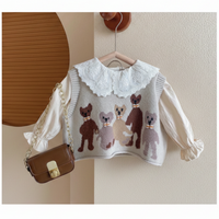 Thumbnail for PrettyLayers – Carino ed elegante – Set da 3 pezzi per bambine con gonna, camicetta e cardigan lavorato a maglia