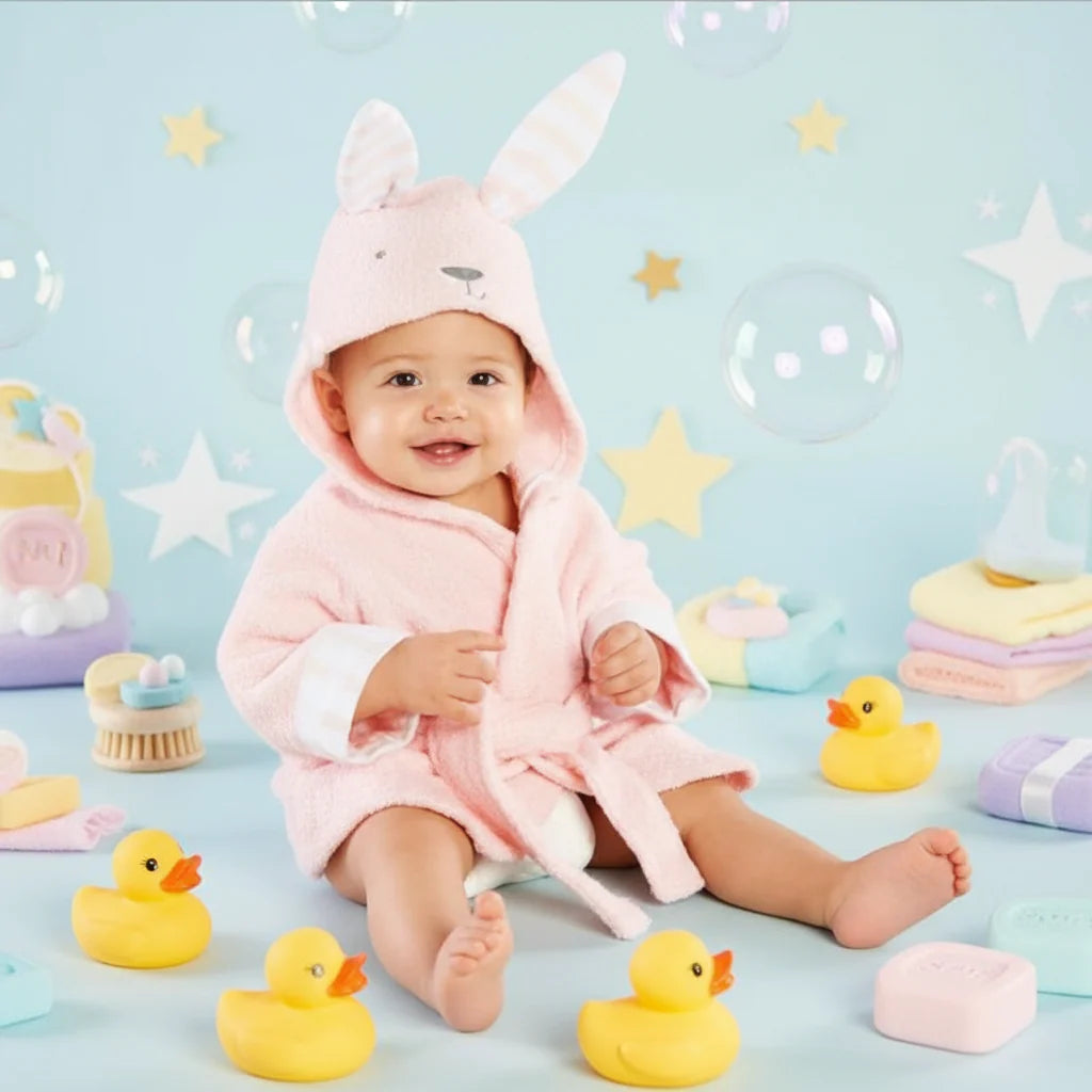 CozyNest – Morbido e assorbente – Accappatoio con disegno di animali