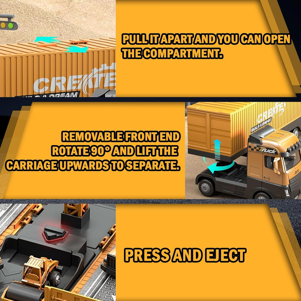 ConstructoKids – Impara e costruisci - Set di giochi con camion da costruzione 2 in 1