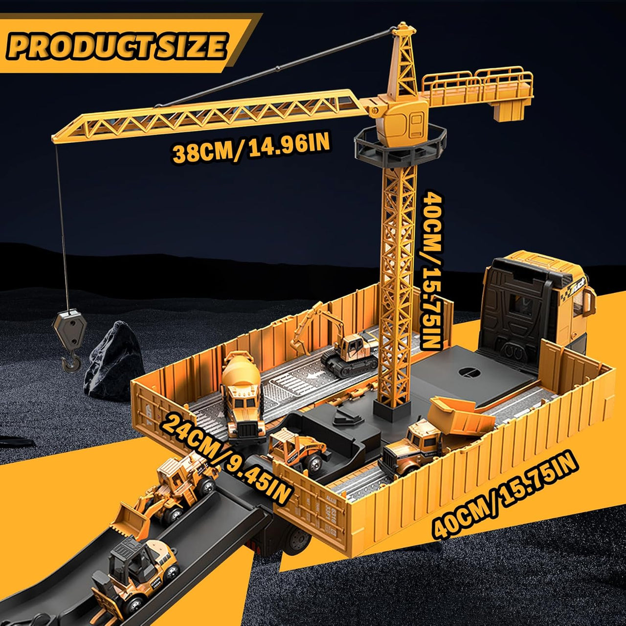 ConstructoKids – Impara e costruisci - Set di giochi con camion da costruzione 2 in 1
