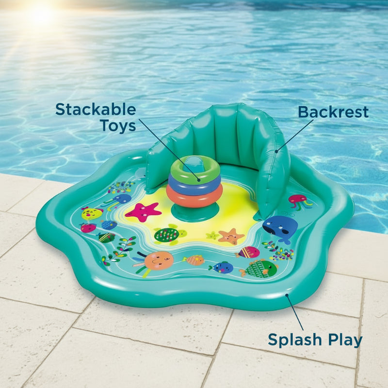 SplashPlay – Sicuro e divertente – Piscina per bambini con parasole