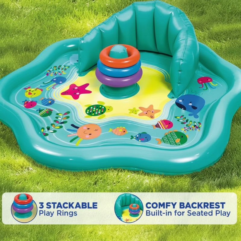 SplashPlay – Sicuro e divertente – Piscina per bambini con parasole