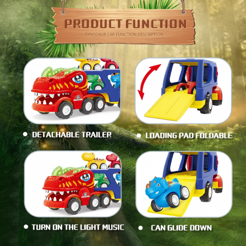 DinoDrive – Creativo e avventuroso – Set da gioco con camion 5 in 1