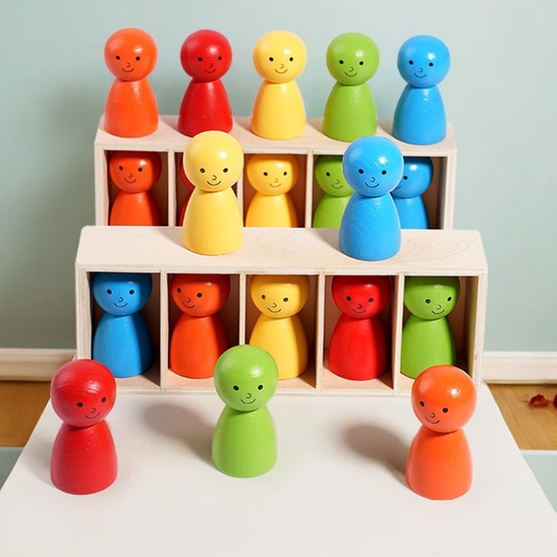 WoodenMatch – Intelligente e divertente – Gioco dei colori Montessori